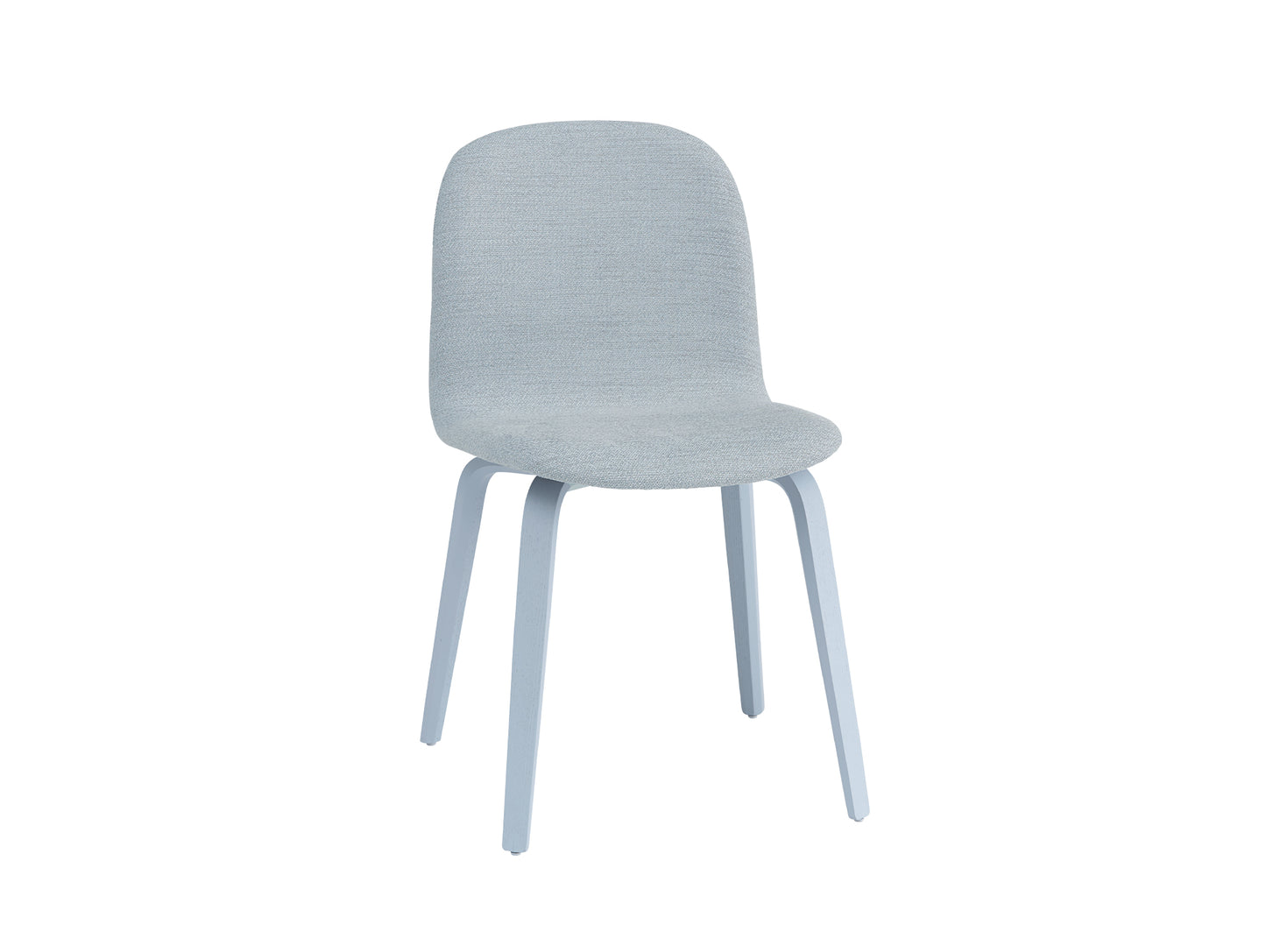 Visu Chair Wood Base Upholstered by Muuto - Light Blue Ash and Ecriture 710