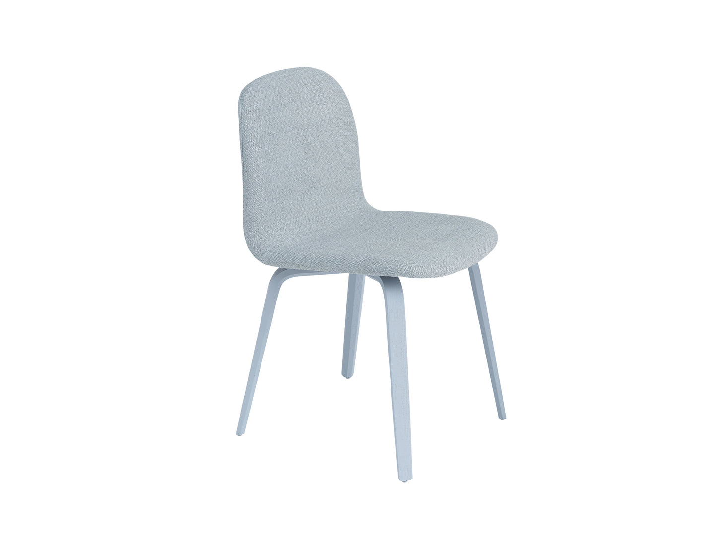 Visu Chair Wood Base Upholstered by Muuto - Light Blue Ash and Ecriture 710