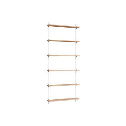 Wall Shelving System Sets (200 cm) by Moebe - WS.200.1 / White Uprights / Oiled Oak