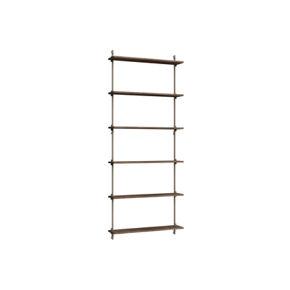 Wall Shelving System Sets (200 cm) by Moebe - WS.200.1 / Warm Grey Uprights / Smoked Oak