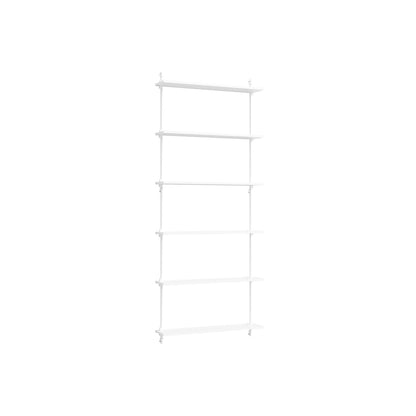 Wall Shelving System Sets (200 cm) by Moebe - WS.200.1 / White Uprights / White Painted Oak