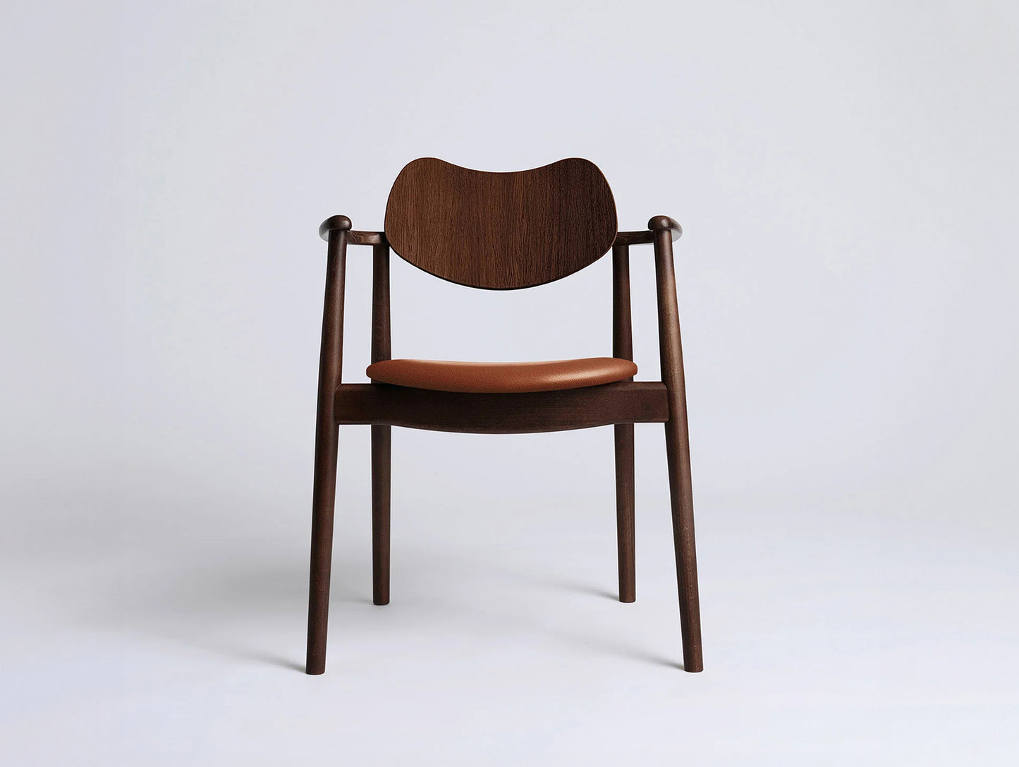 Regatta Chair Seat Upholstered by Ro Collection - Walnut Stained Beech / Standard Calvados Leather