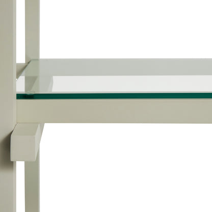 Woody Shelves by HAY - Woody low / Frame: Smokey Grey Beech / Shelf: Clear Glass