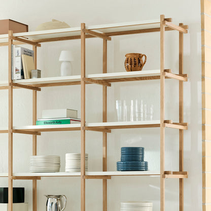 Woody Shelves by HAY - High / Soaped Oak / Almond White