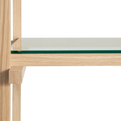 Woody Shelves by HAY - Woody low / Frame: Soaped Oak / Shelf: Clear Glass
