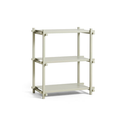 Woody Shelves by HAY - Woody  column low / Frame: Smokey Grey Beech / Shelf: Smokey Grey Powder-Coated Steel