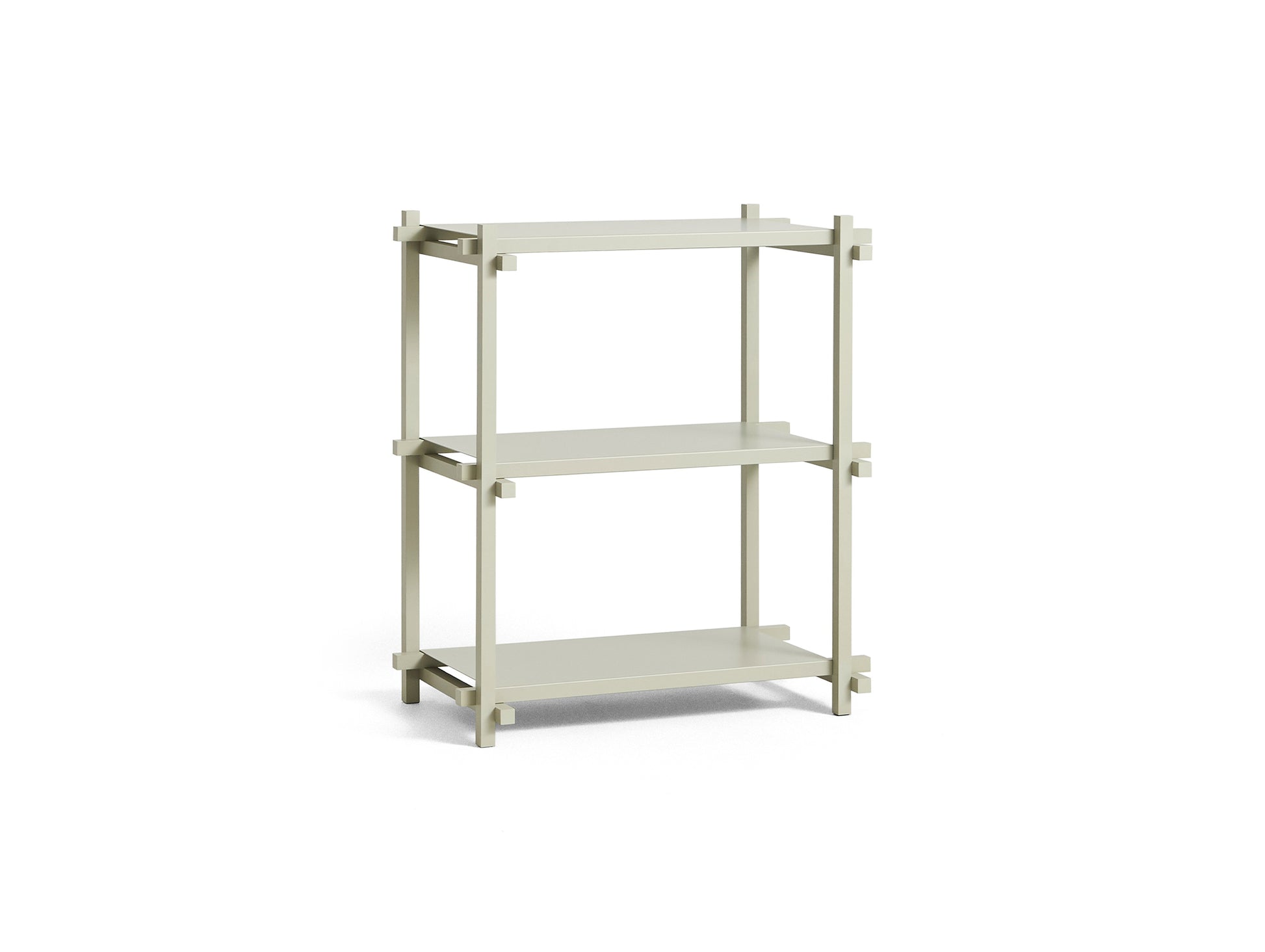 Woody Shelves by HAY - Woody  column low / Frame: Smokey Grey Beech / Shelf: Smokey Grey Powder-Coated Steel