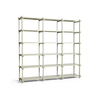 Woody Shelves by HAY - Woody high / Frame: Smokey Grey Beech / Shelf: Smokey Grey Powder-Coated Steel