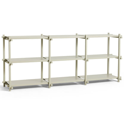 Woody Shelves by HAY - Woody low / Frame: Smokey Grey Beech / Shelf: Smokey Grey Powder-Coated Steel