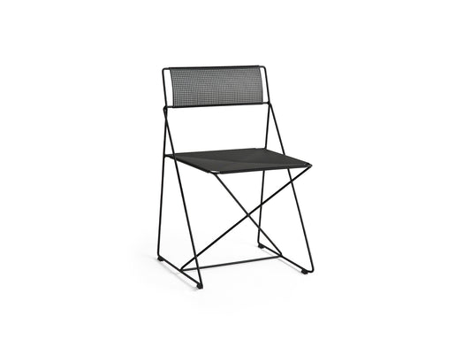 X-Line Chair Outdoor by HAY – Black Powder-Coated Steel Frame / Black Seat and Back