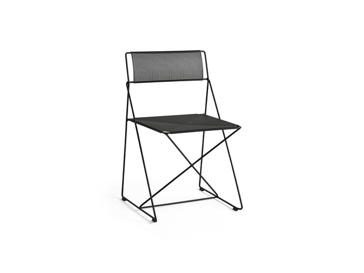 X-Line Chair Outdoor by HAY – Black Powder-Coated Steel Frame / Black Seat and Back