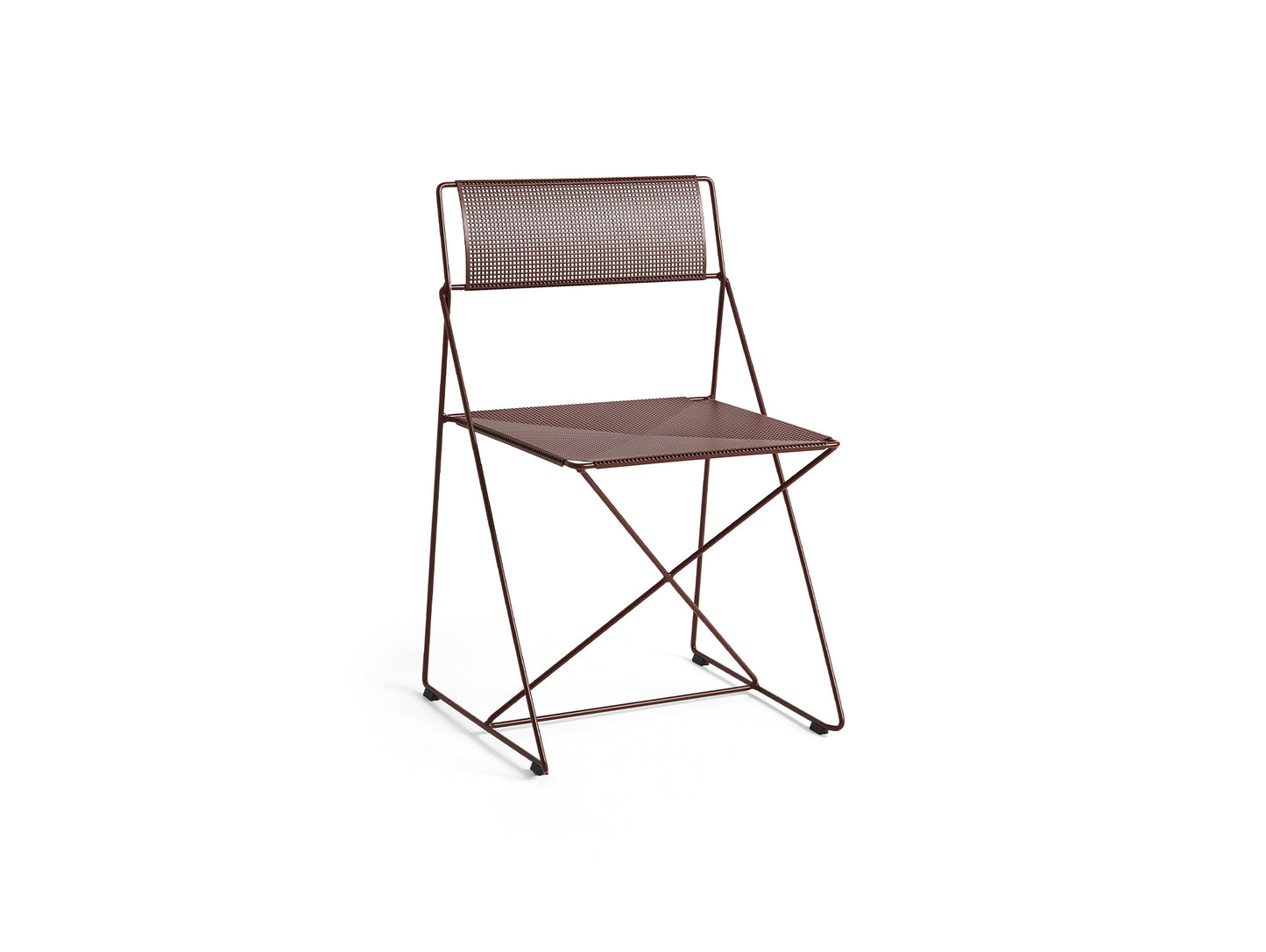 X-Line Chair Outdoor by HAY – Iron Red Powder-Coated Steel Frame / Iron Red Seat and Back