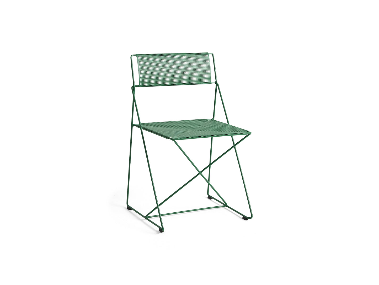 X-Line Chair Outdoor by HAY – Leek Green Powder-Coated Steel Frame / Leek Green Seat and Back