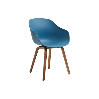 About A Chair AAC 222 - New Colours by HAY / Azure Blue Shell / Lacquered Walnut Base