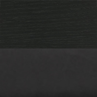 Swatch for Black Lacquered Oak Veneer / Black Refine Leather