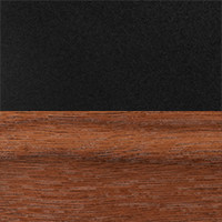 Swatch for Black Linoleum Tabletop with Walnut Frame