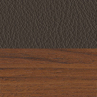 Swatch for Black Pigmented Walnut / Brown Premium Leather (L50)