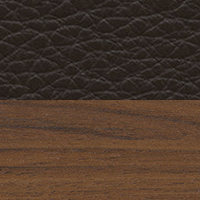Swatch for Black Pigmented Walnut / Chocolate Premium Leather (L50)