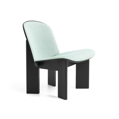 Chisel Lounge Chair (Front Upholstery) by HAY - Black Lacquered Oak / Metaphor 023 Sylvan