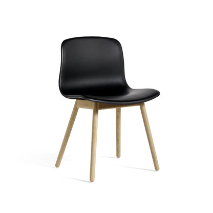 About A Chair AAC 13 by HAY -  Black Sense Leather / Soaped Oak Base