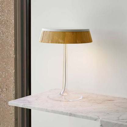 Bon Jour Table Lamp by Flos - Rattan / White