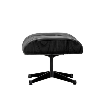 Eames Ottoman by Vitra - Black Lacquered Chestnut / Nero Natural Leather (L60)