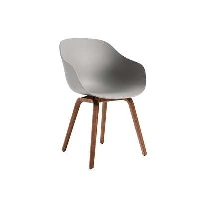 About A Chair AAC 222 - New Colours by HAY / Concrete Grey Shell / Lacquered Walnut Base