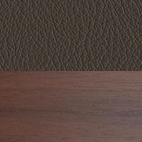 Swatch for Dark Lacquered Walnut / Brown Premium Leather (L50)