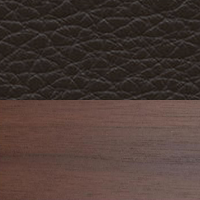 Swatch for Dark Lacquered Walnut / Chocolate Premium Leather (L50)