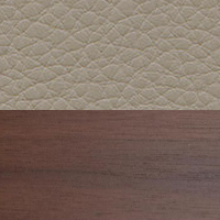 Swatch for Dark Lacquered Walnut / Dark Sand Natural Leather (L60)