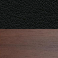 Swatch for Dark Lacquered Walnut / Nero Premium Leather (L50)