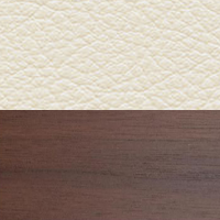 Swatch for Dark Lacquered Walnut / Snow Premium Leather (L50)
