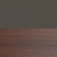 Swatch for Dark Lacquered Walnut / Umbra Grey Premium Leather (L50)