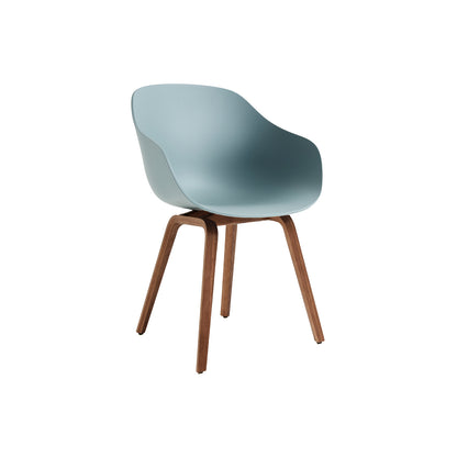 About A Chair AAC 222 - New Colours by HAY / Dusty Blue Shell / Lacquered Walnut Base