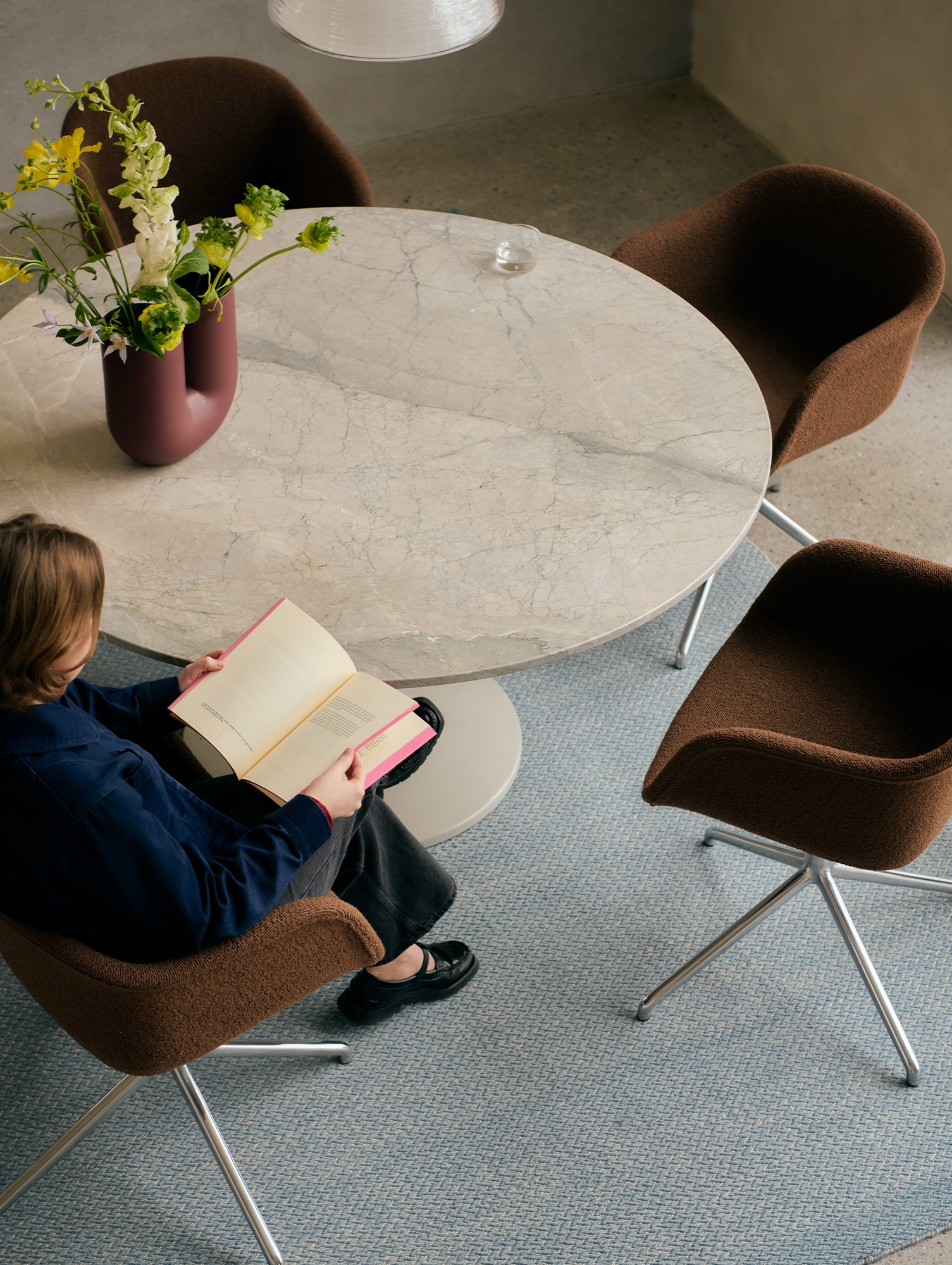 Fiber Armchair Upholstered with Swivel Base by Muuto - Hearth 004