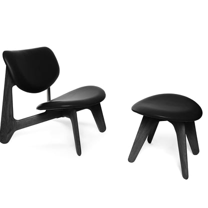 Slab Lounge Chair by Tom Dixon - Black Oak / Leather Black