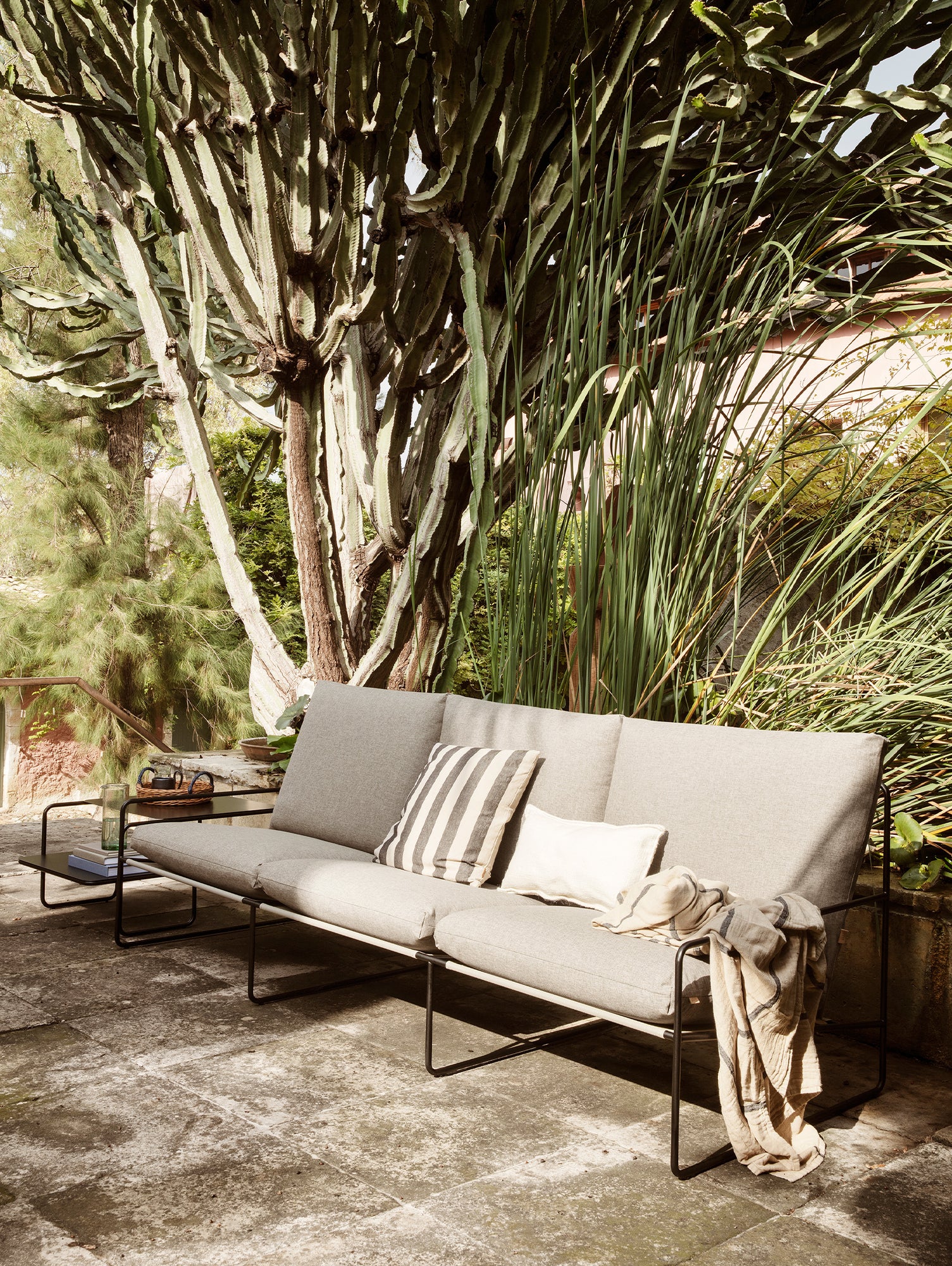 Desert 3-Seater Sofa by Ferm Living - Black Frame / Dark Sand