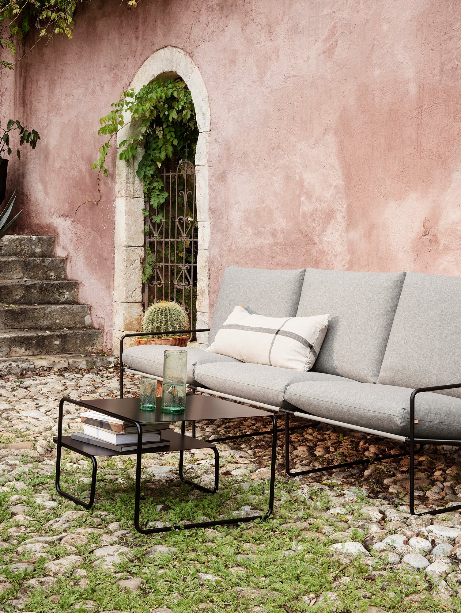 Desert 3-Seater Sofa by Ferm Living - Black Frame / Dark Sand
