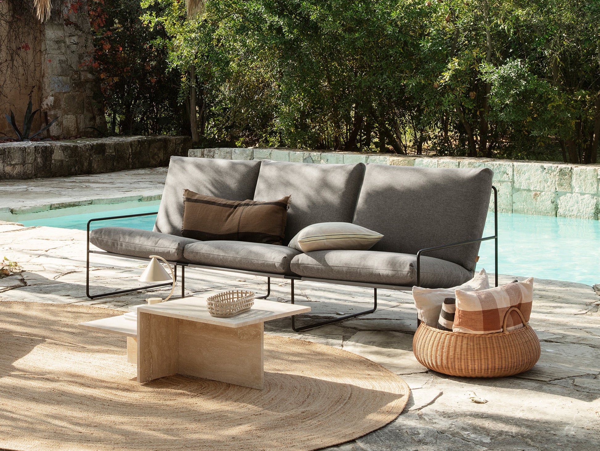 Desert 3-Seater Sofa by Ferm Living - Black Frame / Dark Sand