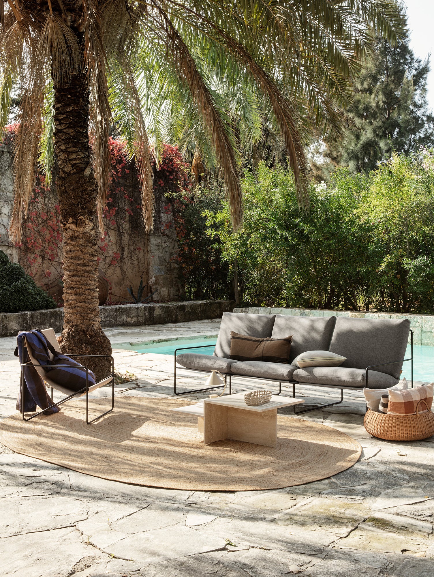Desert 3-Seater Sofa by Ferm Living - Black Frame / Dark Sand