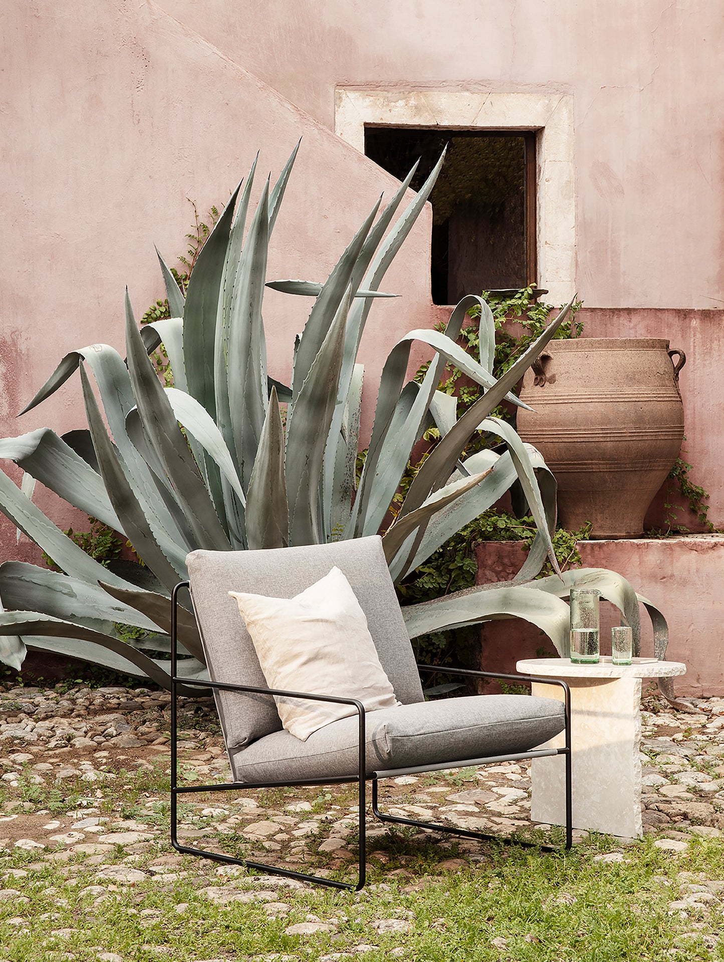 Desert 1-Seater Sofa by Ferm Living - Black Frame / Dark Sand