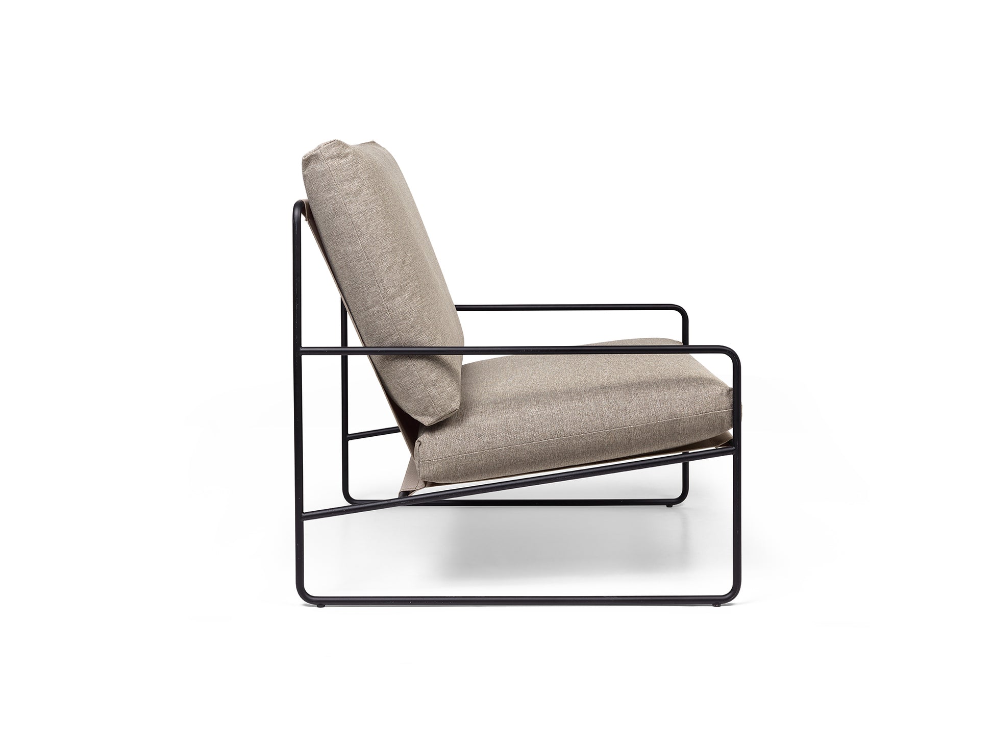 Desert 1-Seater Sofa by Ferm Living - Black Frame / Dark Sand