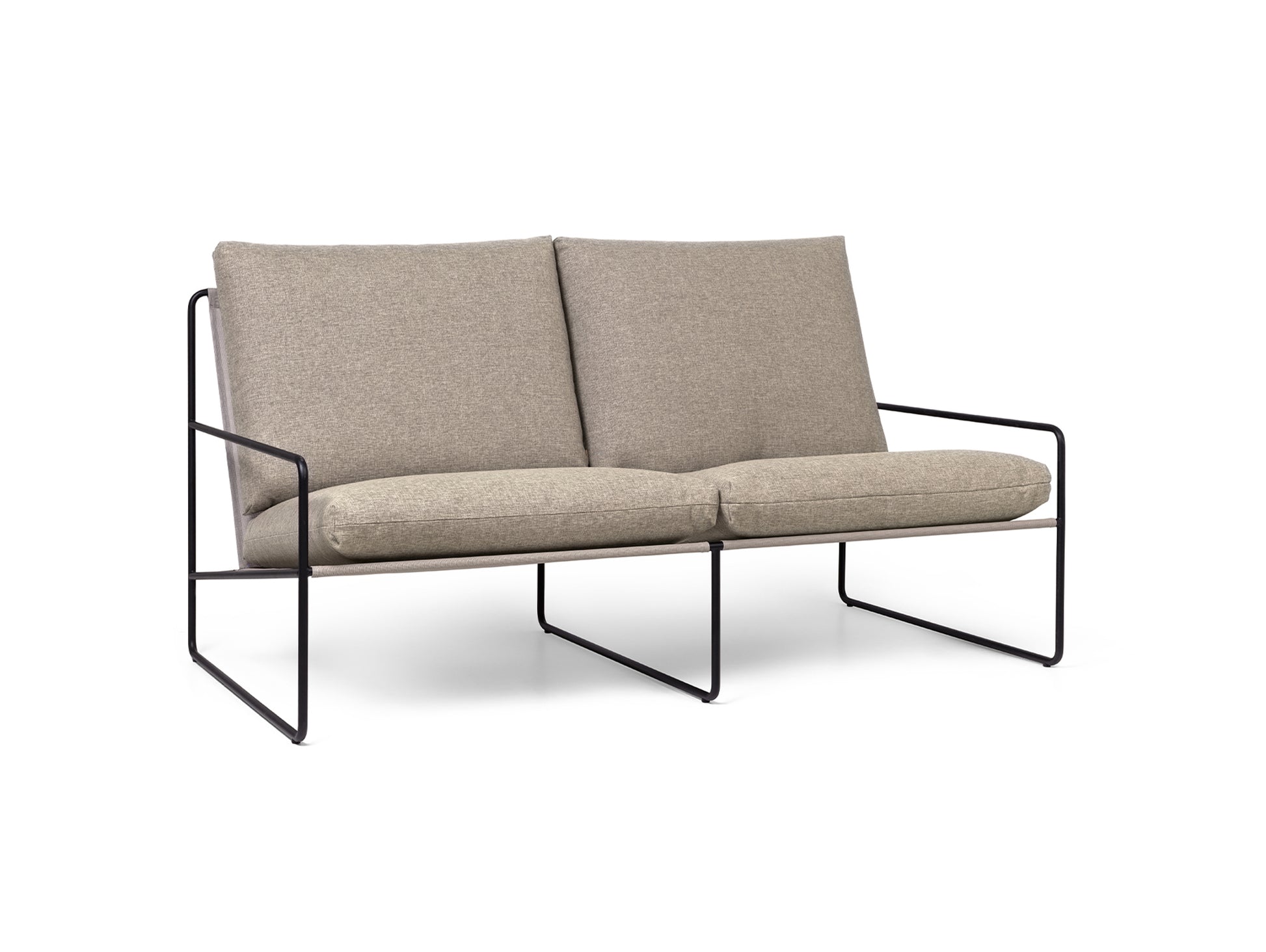 Desert 2-Seater Sofa by Ferm Living - Black Frame / Dark Sand