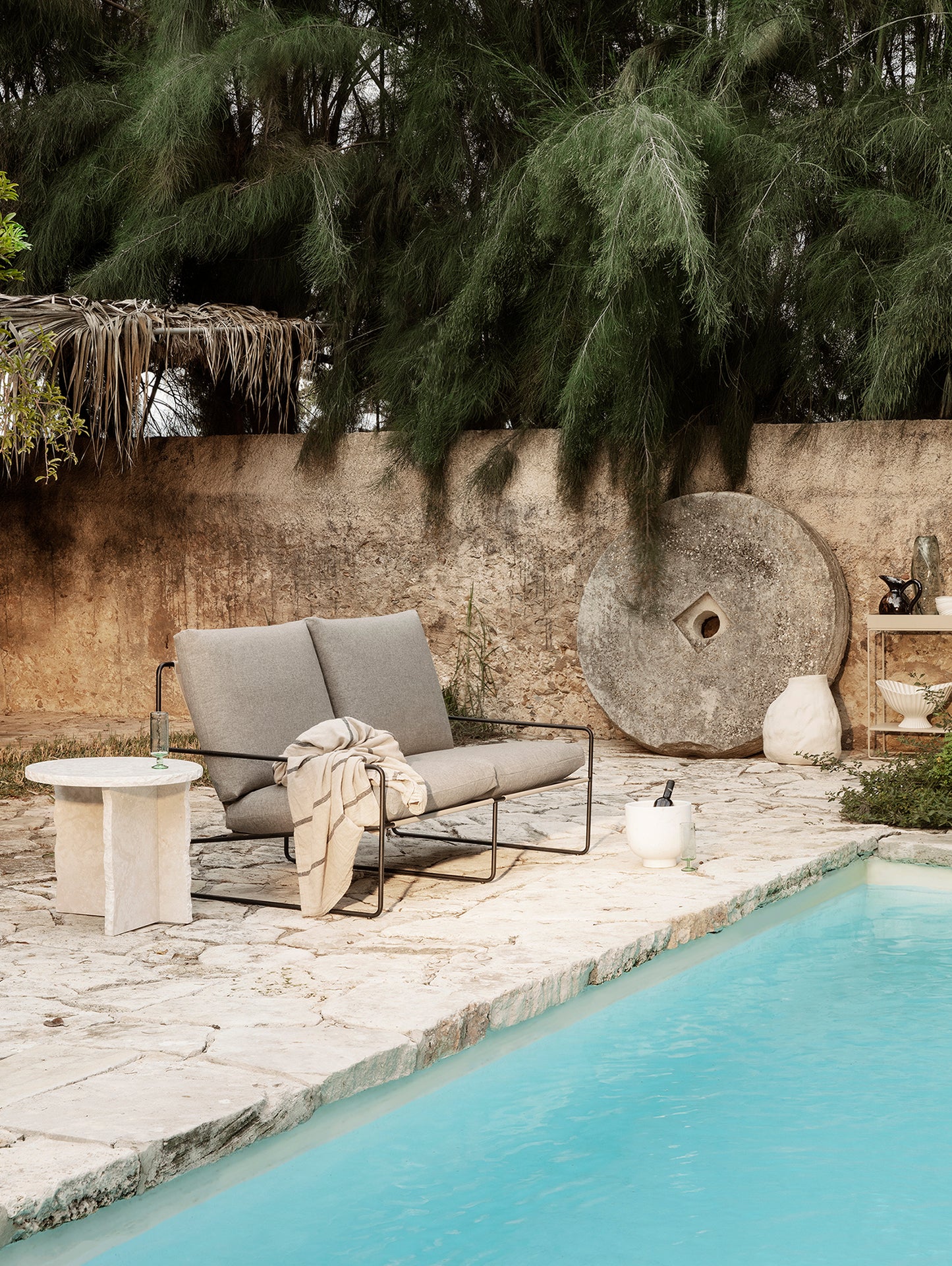 Desert 2-Seater Sofa by Ferm Living - Black Frame / Dark Sand