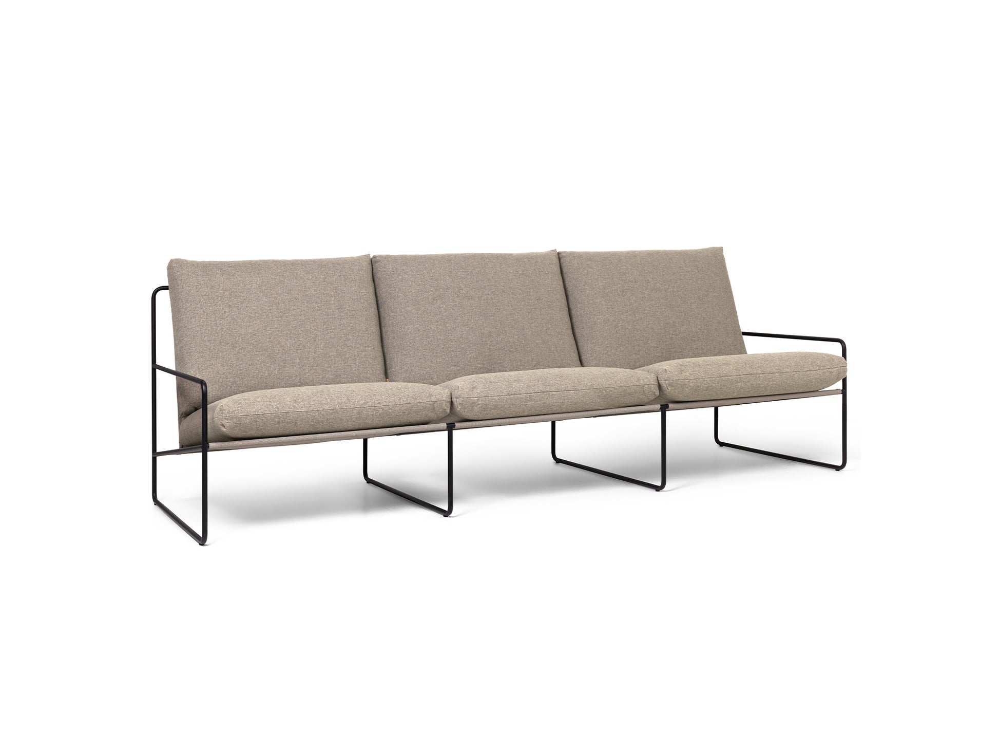 Desert 3-Seater Sofa by Ferm Living - Black Frame / Dark Sand