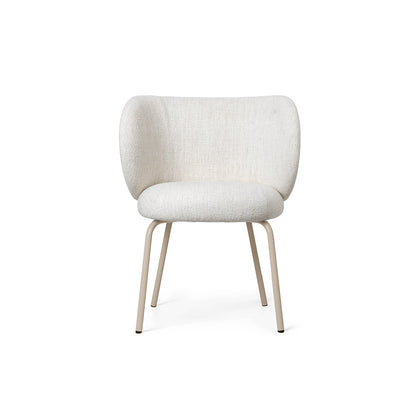 Rico Dining Chair - Fixed Base by Ferm Living - Off-White Bouclé / Cashmere Base