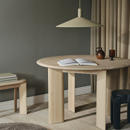 Bevel Round Table by Ferm Living - White Oiled Beech