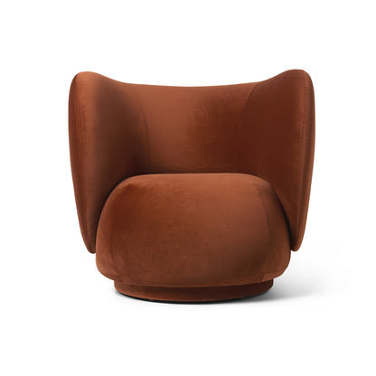 Rico Lounge Chair by Ferm Living - Rich Velvet Rust