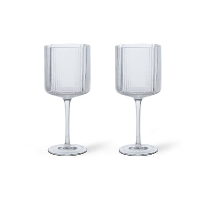 Ripple Red Wine Glasses - Set of 2 (Clear) by Ferm Living