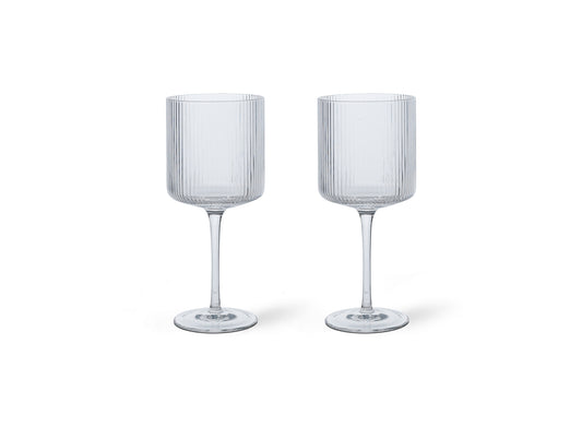Ripple Red Wine Glasses - Set of 2 (Clear) by Ferm Living
